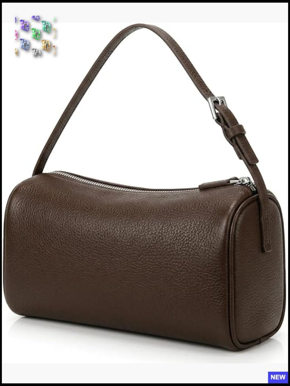 Vegan Leather Barrel Crossbody Bag Hobo Mini Shoulder Purse Adjustable Strap